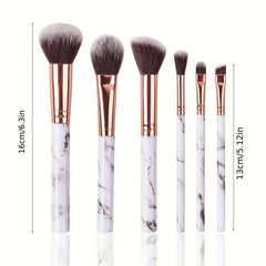 6pcs Marble Makeup Brush Set Face Repair Blush Superfine Eye Shadow Multifunctio
