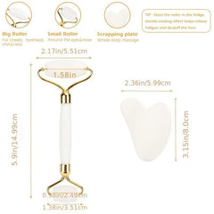 Jade Roller Gua Sha Set Natural Jade Stone Roller For Face Beauty
