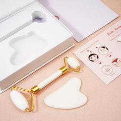 Jade Roller Gua Sha Set Natural Jade Stone Roller For Face Beauty