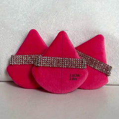 Crystal Powder Puff Triangle Rhinestone Decor Soft Cosmetic Sponge