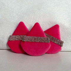 Crystal Powder Puff Triangle Rhinestone Decor Soft Cosmetic Sponge