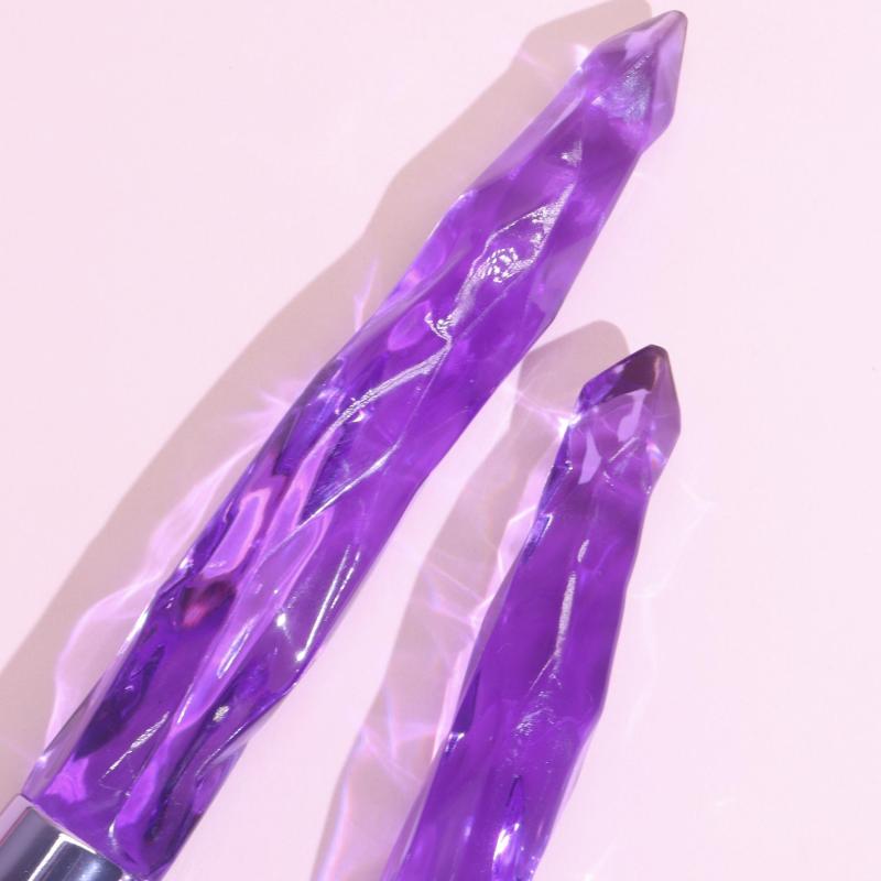 10PCS Purple Crystal Makeup Brushes Set Synthetic Bristles Powder Foundation