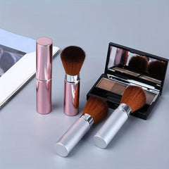 Retractable Kabuki Makeup Brush - Blush Bronzer Powder - Travel Friendly