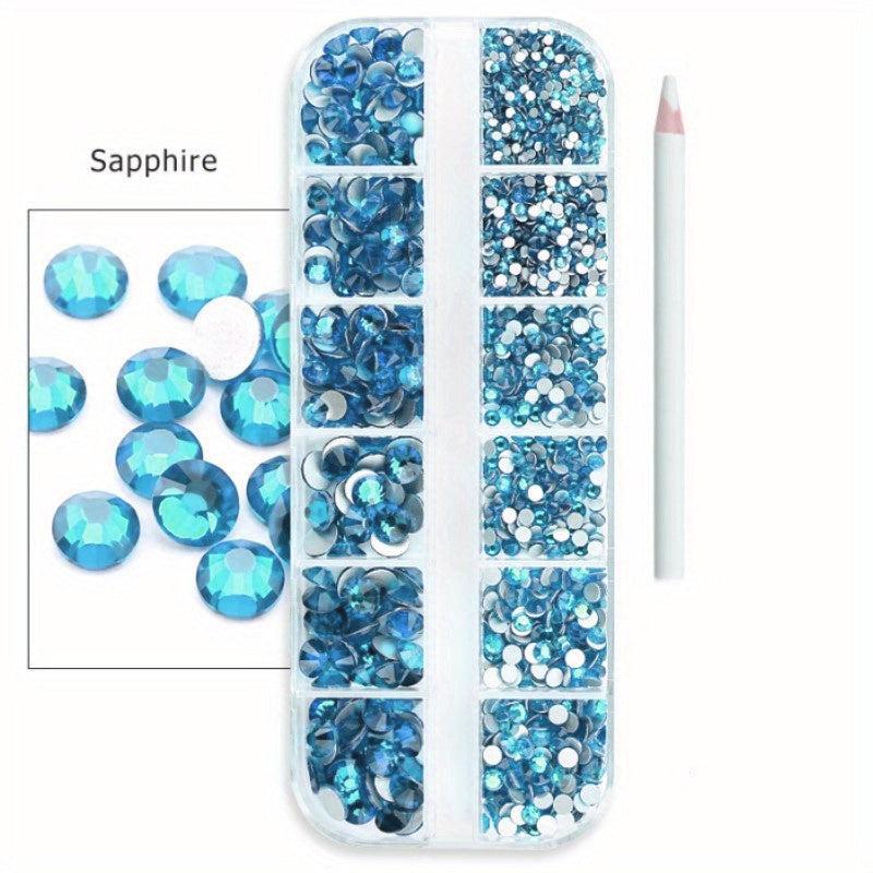 12 Grids Flatback Rhinestones Set for Nail Art Makeup Tumblers Glitter