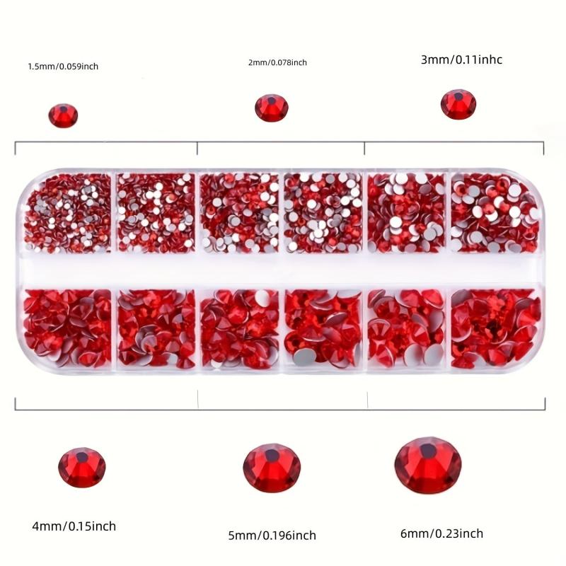 12 Grids Flatback Rhinestones Set for Nail Art Makeup Tumblers Glitter