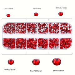 12 Grids Flatback Rhinestones Set for Nail Art Makeup Tumblers Glitter