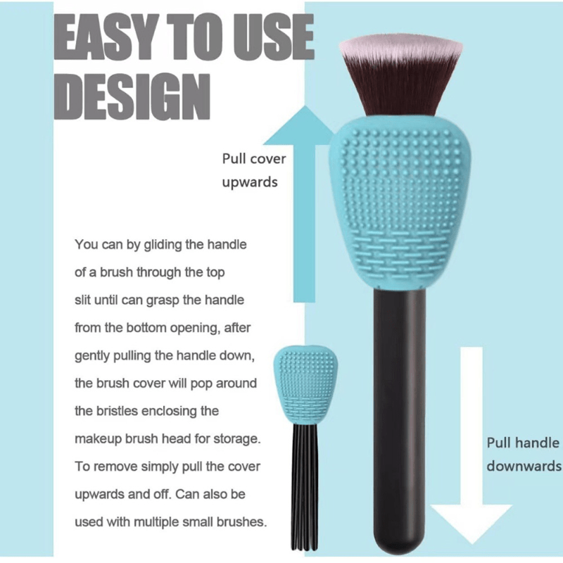 Silicone Makeup Brush Cover Organizer Case for Storage Protect Makeup Bag