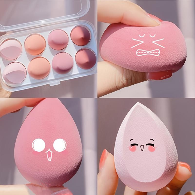8PCS Multicolor Makeup Sponges Foundation Blush Beauty Sponges Puff Set