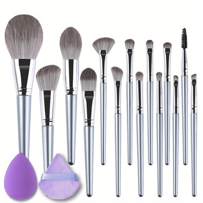 Professional Makeup Brush Set 16 Soft & Fluffy Brushes With Sponge & Puff