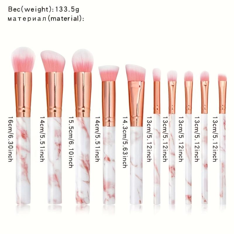 10PCS Makeup Brushes Set, 2PCS Powder Puff, 2PCS Sponge Beauty Egg