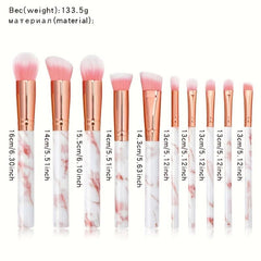 10PCS Makeup Brushes Set, 2PCS Powder Puff, 2PCS Sponge Beauty Egg