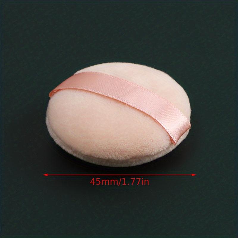 Large Round Makeup Puff Pad With Strap for Loose Mineral Powder