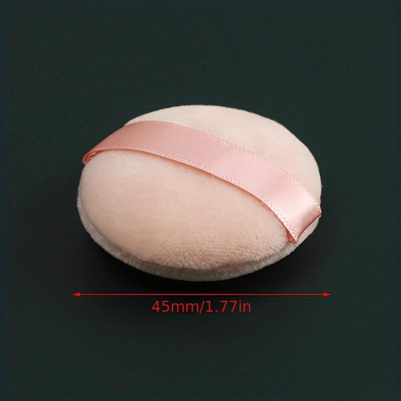Large Round Makeup Puff Pad With Strap for Loose Mineral Powder