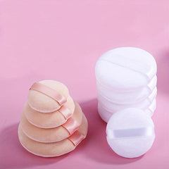 Large Round Makeup Puff Pad With Strap for Loose Mineral Powder