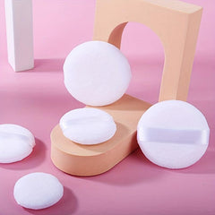 Large Round Makeup Puff Pad With Strap for Loose Mineral Powder