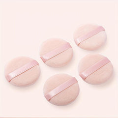 Large Round Makeup Puff Pad With Strap for Loose Mineral Powder