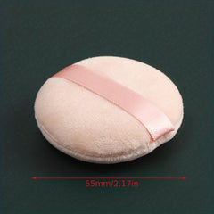Large Round Makeup Puff Pad With Strap for Loose Mineral Powder