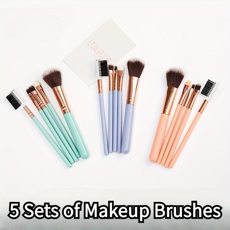 5Pcs Makeup Brushes Set Professional Cosmetic Tool Foundation Powder Blush