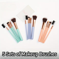 5Pcs Makeup Brushes Set Professional Cosmetic Tool Foundation Powder Blush