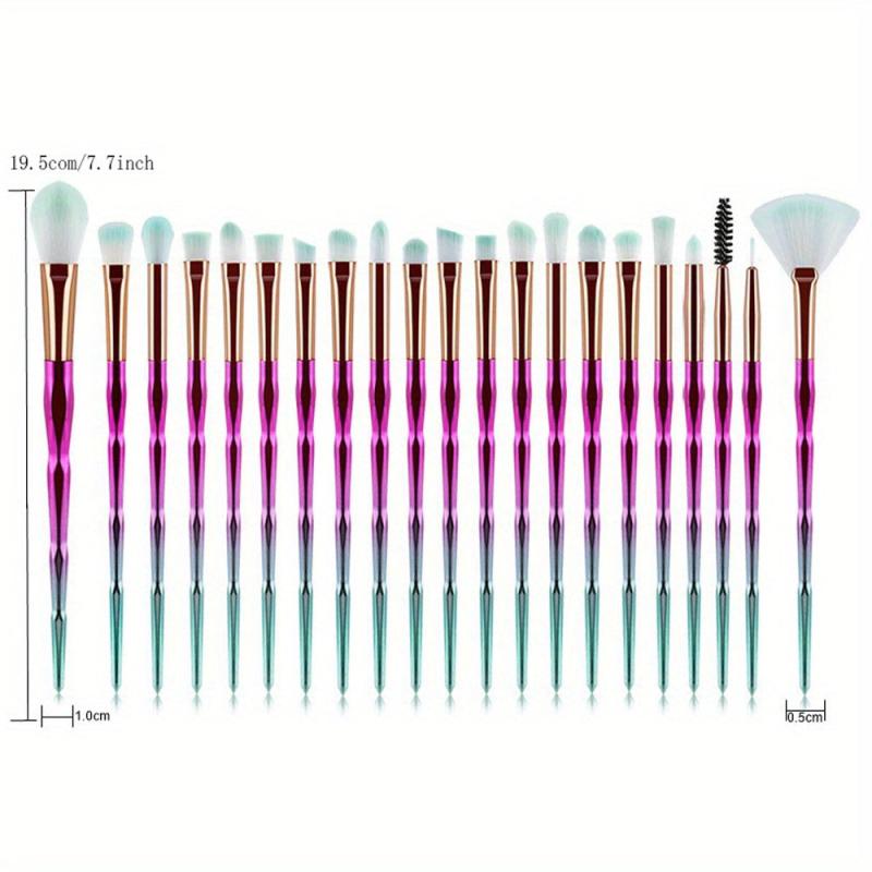 20pcs Eye Makeup Brushes Set Crystal Handle Kabuki Brush Set