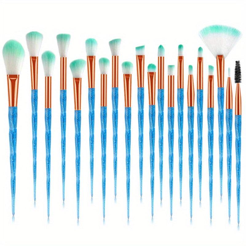 20pcs Eye Makeup Brushes Set Crystal Handle Kabuki Brush Set