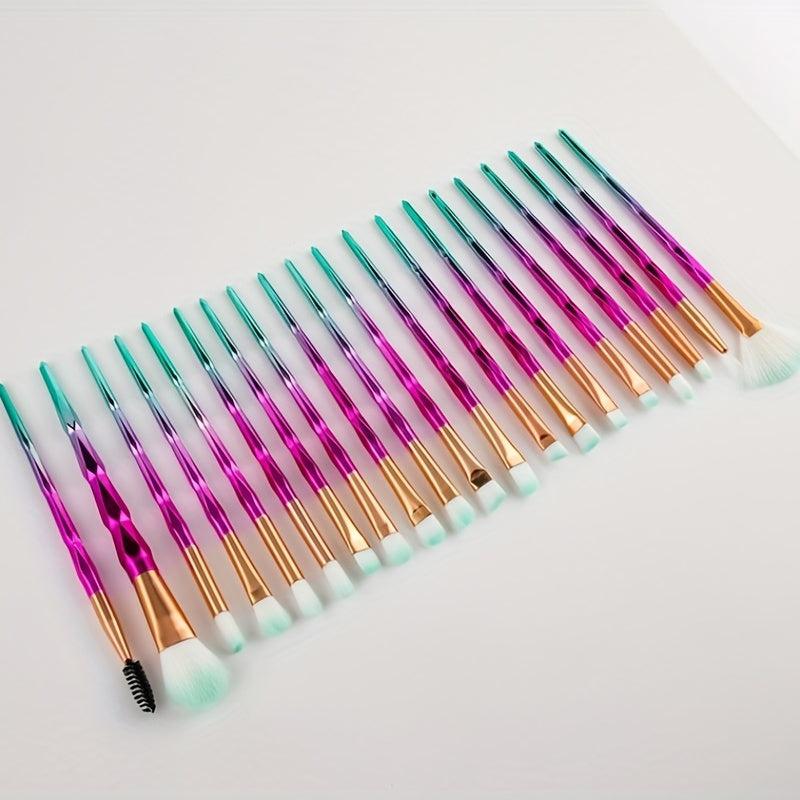 20pcs Eye Makeup Brushes Set Crystal Handle Kabuki Brush Set