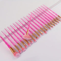 20pcs Eye Makeup Brushes Set Crystal Handle Kabuki Brush Set
