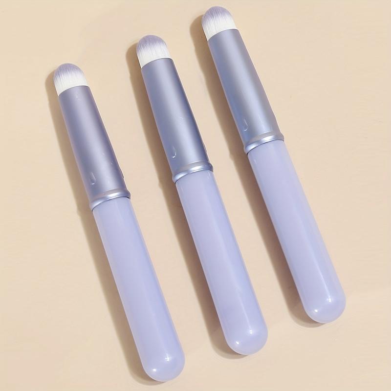 3pcs Round Head Lipstick Brushes With Cover Lip Brush Make up Artist Special