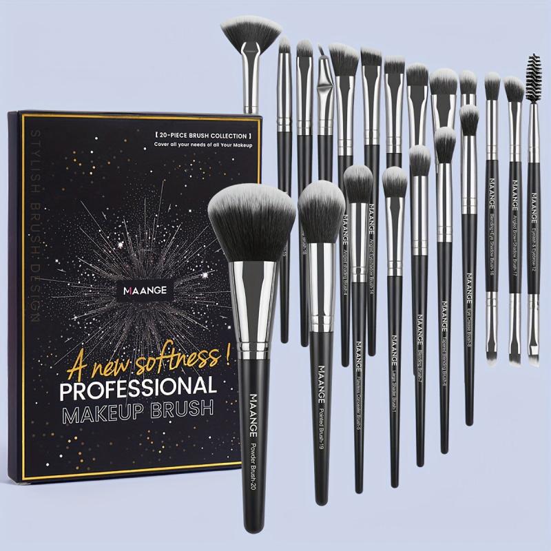 20 Pcs Makeup Brush Set Synthetic Powder Concealers Eye Shadows Eyeliner