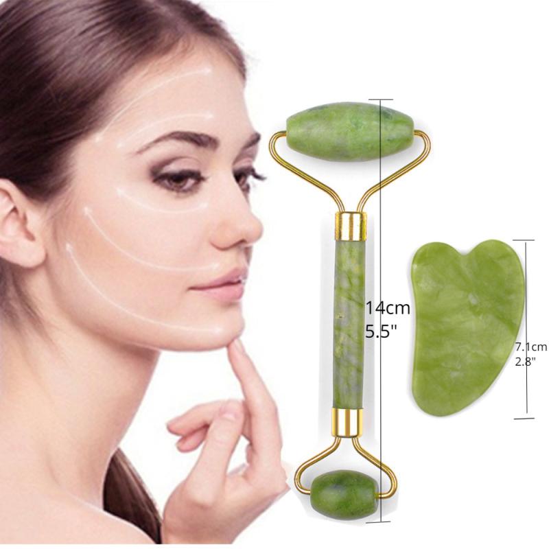 Jade Roller & Gua Sha Set for Skincare