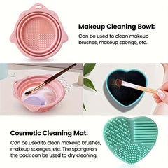 Silicone Makeup Brush Cleaning Mat Set