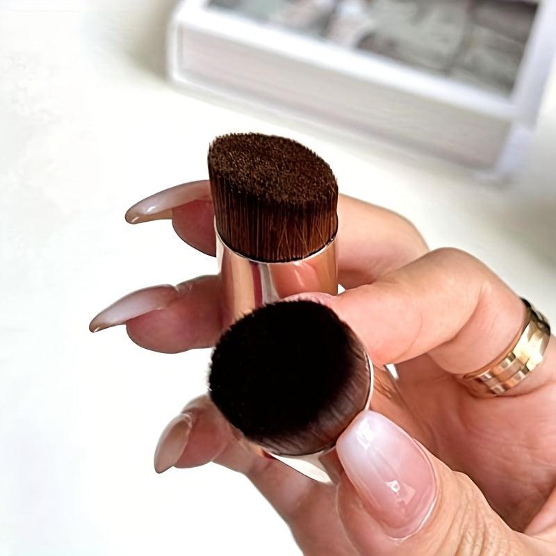 Angled Flat Top Foundation Brush for Liquid Makeup Cream Powder Short Handle