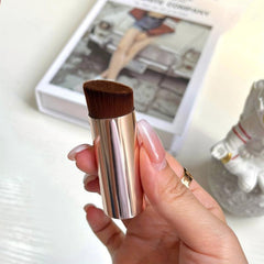 Angled Flat Top Foundation Brush for Liquid Makeup Cream Powder Short Handle