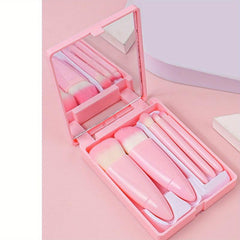 5Pcs Makeup Brushes Set with Mirror