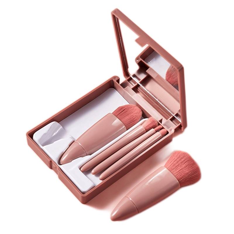 5Pcs Makeup Brushes Set with Mirror