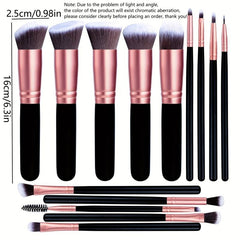 14 Pcs Professional Makeup Brush Set Foundation Face Eye Travel Brushes
