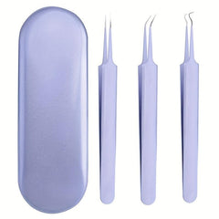 3pcs Blackhead Remover Tweezers Pimple Popper Tool Kit