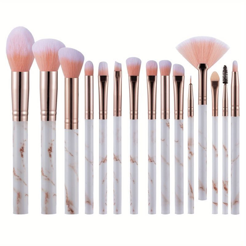 22 pcs Marble Makeup Brush Set with Sponges, Cleaning Brush Pad