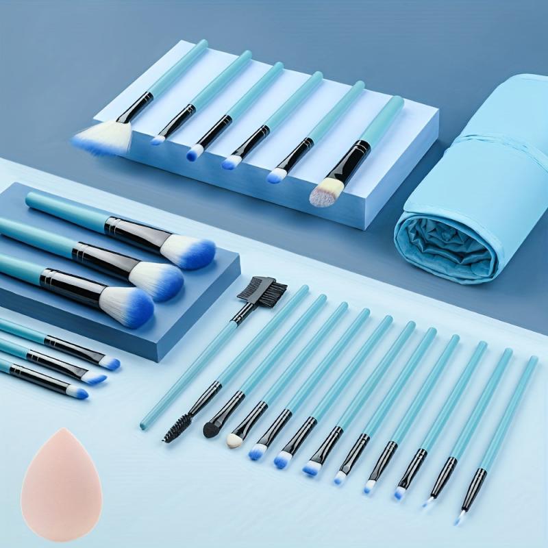 24pcs Makeup Brushes Set with Makeup Sponge and 2pcs Powder Puff
