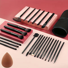 24pcs Makeup Brushes Set with Makeup Sponge and 2pcs Powder Puff
