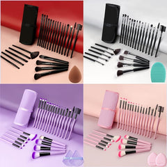 24pcs Makeup Brushes Set with Makeup Sponge and 2pcs Powder Puff