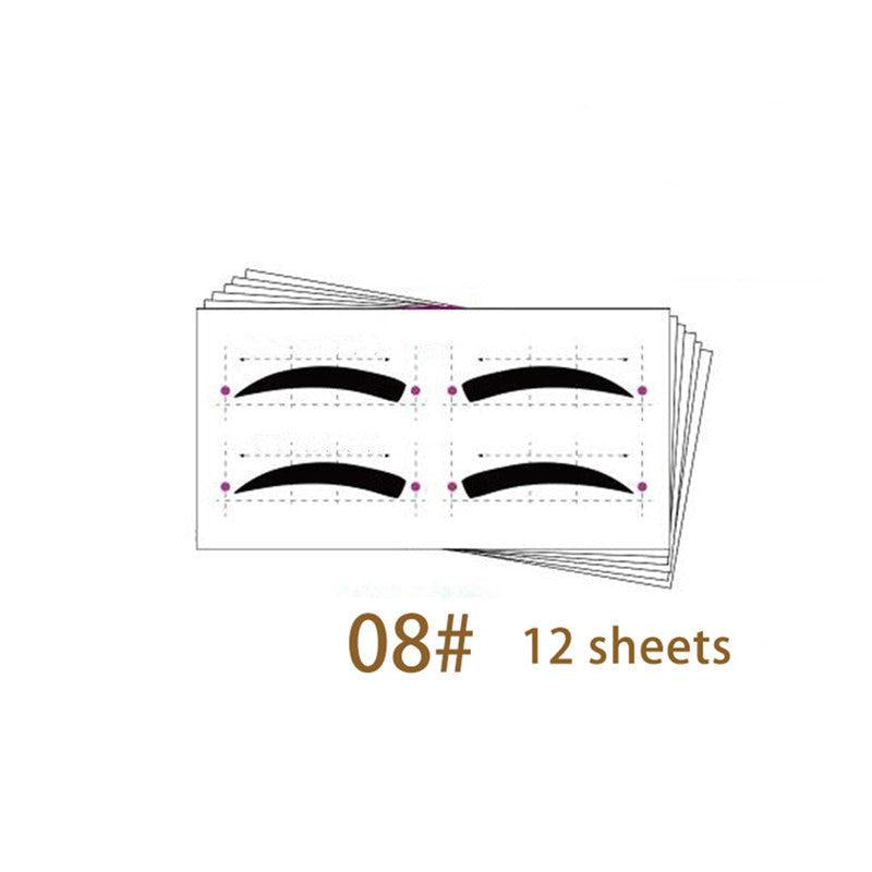 12 Style Eyebrow Stencil Template Kit Quick Eyebrow Card Set