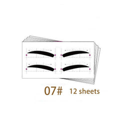 12 Style Eyebrow Stencil Template Kit Quick Eyebrow Card Set