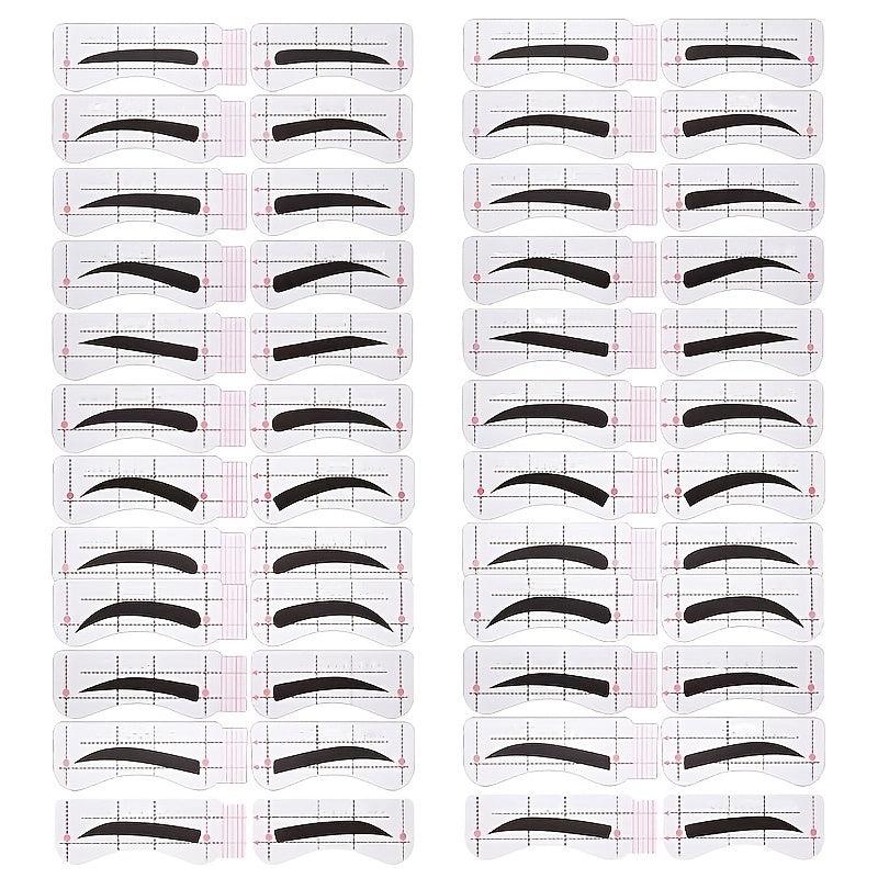 12 Style Eyebrow Stencil Template Kit Quick Eyebrow Card Set