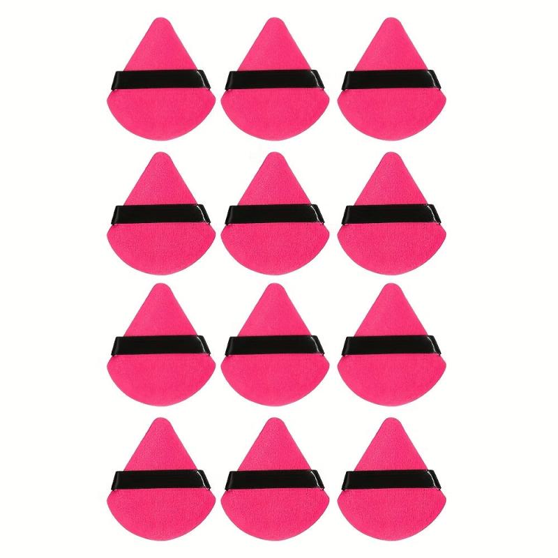 12-Piece Triangle Makeup Puff for Loose Powder and Foundation
