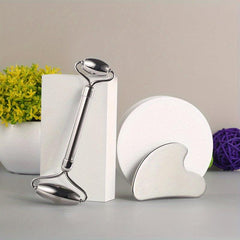 Stainless Steel Gua Sha Set & Massage Roller for Facial Care