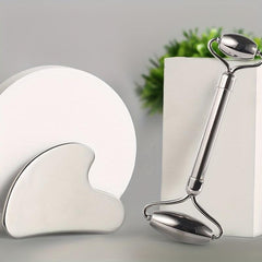 Stainless Steel Gua Sha Set & Massage Roller for Facial Care