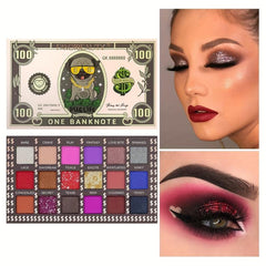 18-Color Sequin Matte Eyeshadow Palette with Highlighter