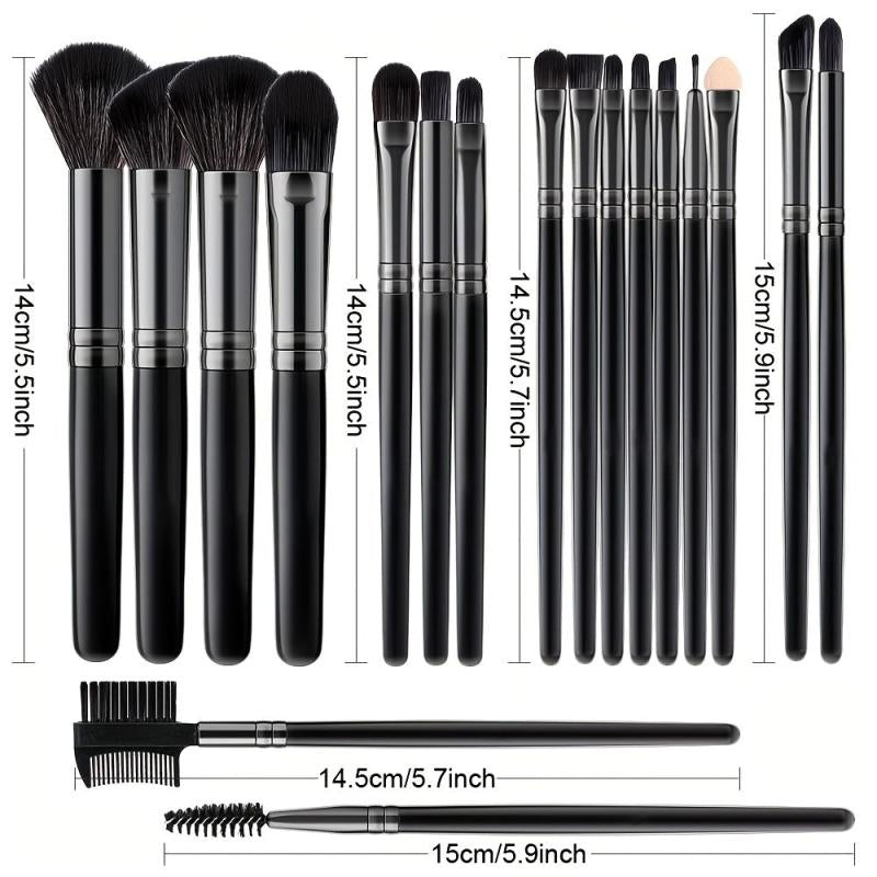 18Pcs Makeup Brushes Set + 2 Loving Heart Powder Puffs + 1 Makeup Sponge