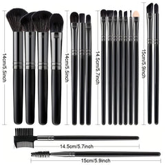 18Pcs Makeup Brushes Set + 2 Loving Heart Powder Puffs + 1 Makeup Sponge